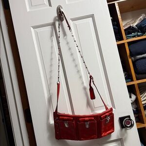 GRYSON RED BUTTERY SOFT LEATHER CROSSBODY CHAIN STRAP BAG UNIQUE PIECE NEW!